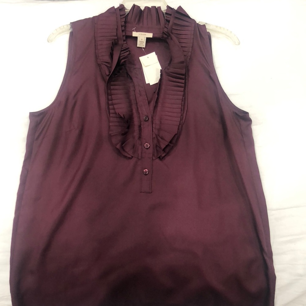 NWT JCrew Maroon Sleeveless Blouse Size 10